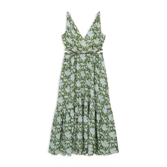 NEW Maje Size 38 (Medium) Women's Runitale Cutout Dress Maxi - Green - Picture 2 of 3